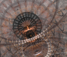 Cogwheel fractal, steampunk design
