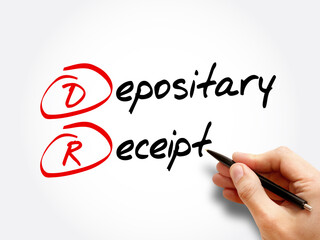 DR - Depositary Receipt acronym, business concept background