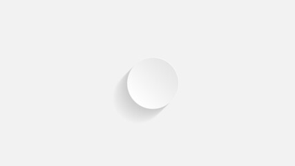 Minimal vector illustration of white round shape blank frame centered on light solid background.