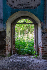 Fototapeta premium the interior of an abandoned Orthodox church