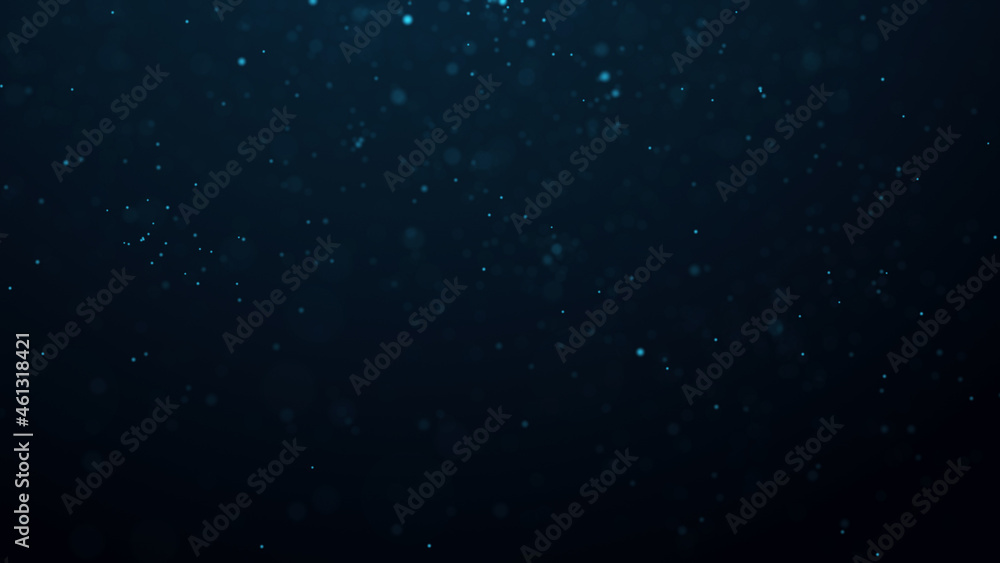 Poster dust particle glow. energy flow on a dark background. abstract background of particles. 3d rendering
