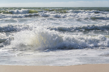 Dutch North Sea coast on a stormy day