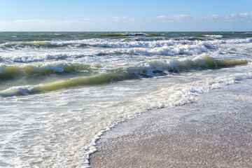 Dutch North Sea coast on a stormy day