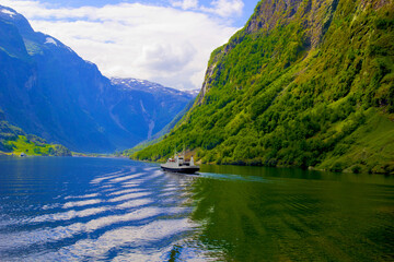 beautiful scene in norway fjords in europe	