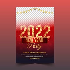 hand drawn  2022 party poster template vector design illustration