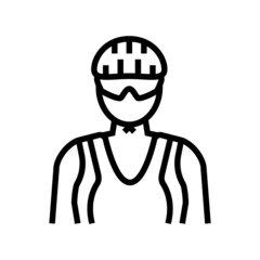 female cyclist line icon vector. female cyclist sign. isolated contour symbol black illustration