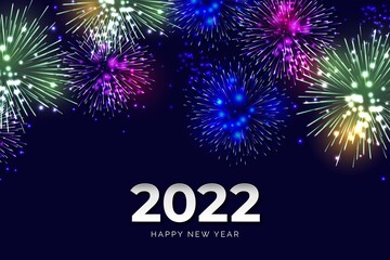 fireworks new year  2022 vector design illustration