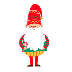 Little Christmas gnome with candy cane