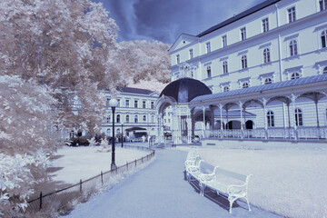 infrared photography - surreal ir photo of landscape with trees under cloudy sky - the art of our...