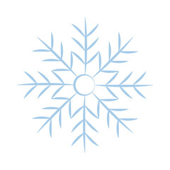 Snowflake icon. Editable isolated vector icon in blue on a transparent background.