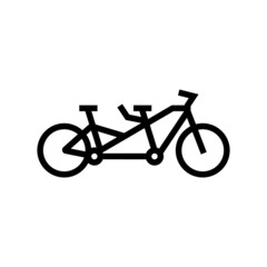 Obraz premium tandem bike bicycle for couple line icon vector. tandem bike bicycle for couple sign. isolated contour symbol black illustration