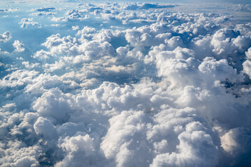 Chaotic storm cloudscape from above. 