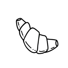 Croissant sketch icon isolated on background. Hand drawn Croissant icon.