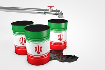 Group of oil barrels from countries of the world isolated on a white background, 3D illustration