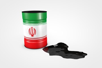 Group of oil barrels from countries of the world isolated on a white background, 3D illustration