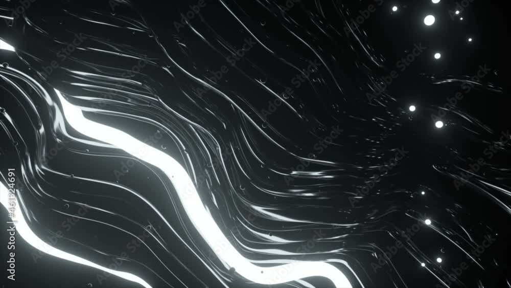 Poster flashing wires and triangle. abstract club composition with neon flashes. 3d animation of a seamless