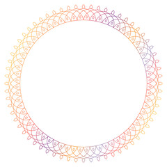 Circle frame in form of mandala. Pattern for Henna Mehndi or tattoo decoration. Decorative ornament in ethnic oriental style, vector illustration.	