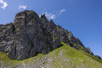 Amazing hiking day in one of the most beautiful area in Switzerland called Pizol in the canton of Saint Gallen. What a wonderful landscape in Switzerland at a sunny day.