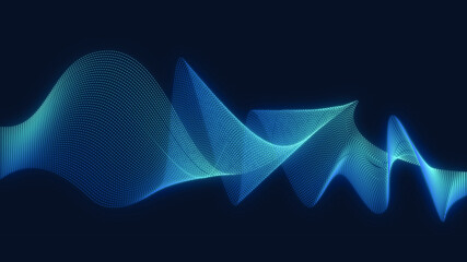 Abstract vector smooth color wave. Blue flow curve motion illustration. Smoke design. Vector lines.
