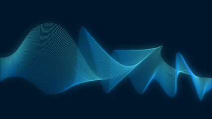 Abstract vector smooth color wave. Blue flow curve motion illustration. Smoke design. Vector lines.