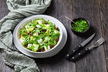 broad bean, feta cheese, rocket and cucumber salad