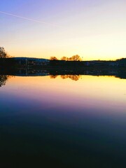 sunset over the river