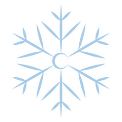 Snowflake icon. Editable isolated vector icon in blue on a transparent background.