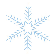 Snowflake icon. Editable isolated vector icon in blue on a transparent background.