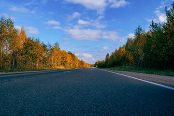 Fototapeta premium asphalt road among nature, travel concept