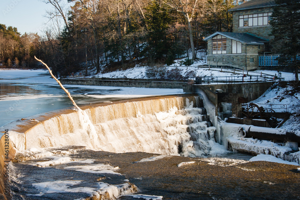 Poster Beautiful view of the Fall Creek Gorge in Ithaca, NY in winter