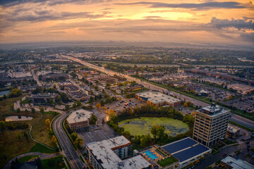 Fototapeta na wymiar Aerial View of the Twin Cities Suburb of Eagan, Minnesota