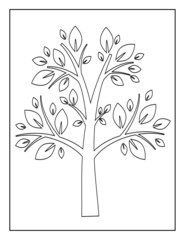 Coloring Book Pages for Kids. Coloring book for children. Tree.