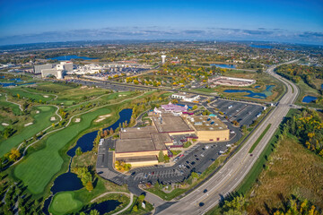 Aerial View of a Large Casino on the Shakopee Mdewakanton Sioux Community Reservation in the Twin Cities of Minnesota