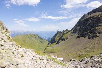 Amazing hiking day in one of the most beautiful area in Switzerland called Pizol in the canton of Saint Gallen. What a wonderful landscape in Switzerland at a sunny day.