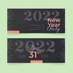 Fototapeta na wymiar flat new year 2022 party banners vector design illustration