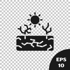 Black Drought icon isolated on transparent background. Vector