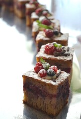 cake with berries