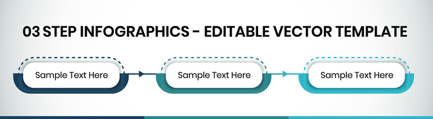 3 Steps Infographics Design Template - Graph, Pie chart, workflow layout, squire diagram, brochure, report, presentation, web design. Editable Vector illustration