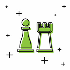 Black Chess icon isolated on white background. Business strategy. Game, management, finance. Vector