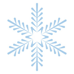 Snowflake icon. Editable isolated vector icon in blue on a transparent background.