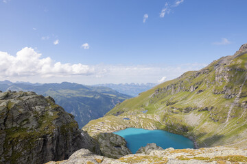 Amazing hiking day in one of the most beautiful area in Switzerland called Pizol in the canton of Saint Gallen. What a wonderful view to a clear blue alpine lake called Schottensee.