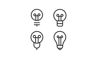 Idea symbol. Electric lamp vector icons. Light bulbs.
