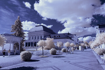infrared photography - surreal ir photo of landscape with trees under cloudy sky - the art of our...