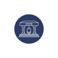 Financial Bank building icon vector