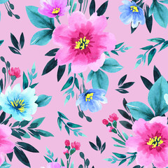 Seamless floral pattern. Design for wallpaper, fabric, wrapping paper, cover and more.