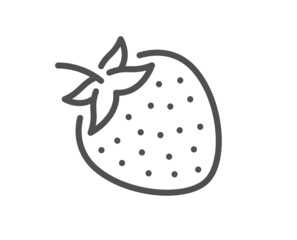 Strawberry line icon. Fruit food sign. Diet nutrition symbol. Quality design element. Line style strawberry icon. Editable stroke. Vector