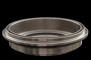 Rear car brake drum. isolated on black background