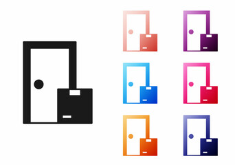 Black Home delivery services icon isolated on white background. Set icons colorful. Vector