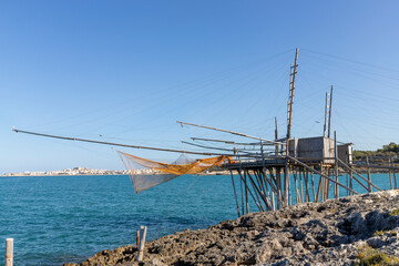 Trabucco for fishing on the Gargano, Puglia, Italy.
