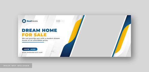 Real estate social media facebook cover web banner template